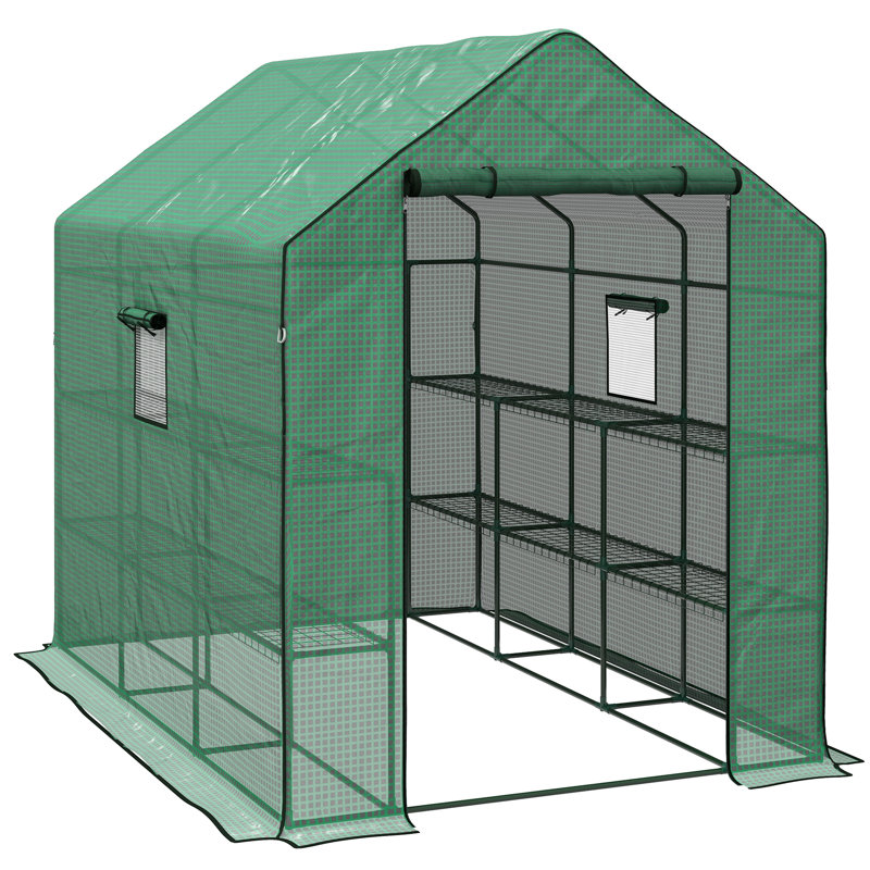 Brittlynn 7 Ft W x 5 Ft D Greenhouse, Green