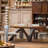 French mid-century style solid wood dining table-783564473