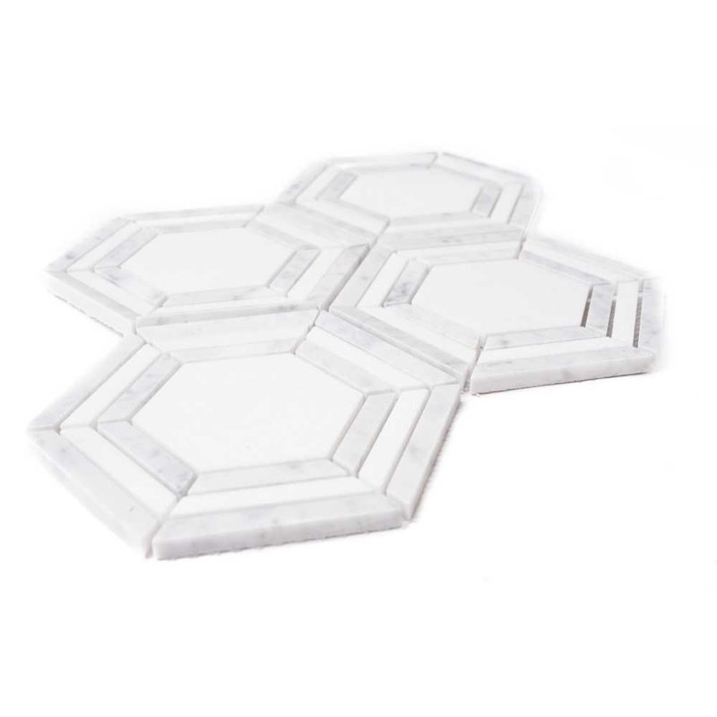Santorini 12" X 12" Marble Mosaic Wall & Floor Tile, Silver