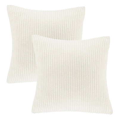 Striped Corduroy Throw Pillow, Solid Color Textured Decorative Pillow