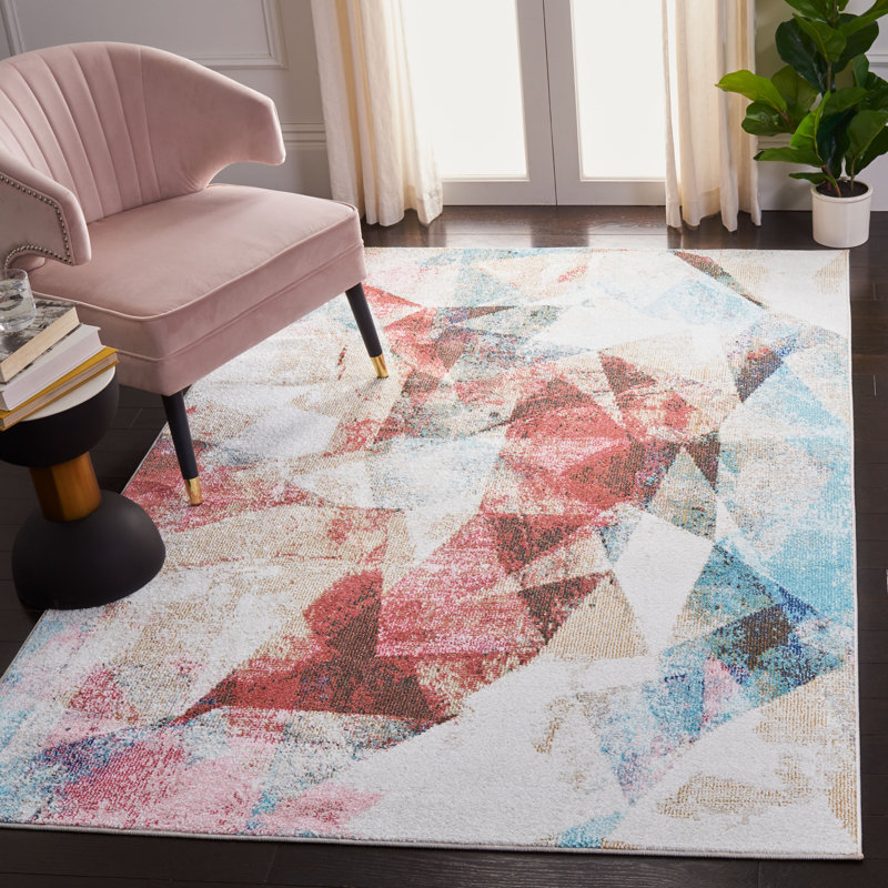 Tapis à motif géométrique Zahra Performance, Rectangle 9 pi x 12 pi