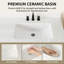 Meuble-lavabo double 60 po avec plateau en marbre 60 po entièrement assemblé, blanc-123126445