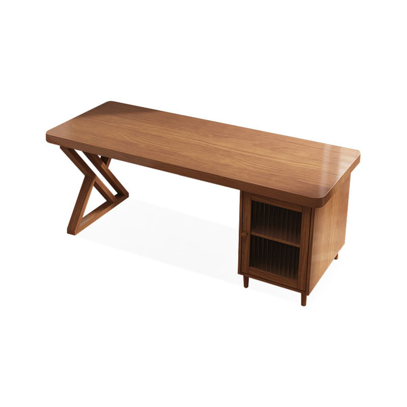 Walnut Rectangular Solid Wood desks, 29.53" H x 78.74" W x 23.62" D, Right Hand Return