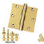 Charnière de porte en laiton massif à roulement à billes H 3,5 po x l 3,5 po-65781480