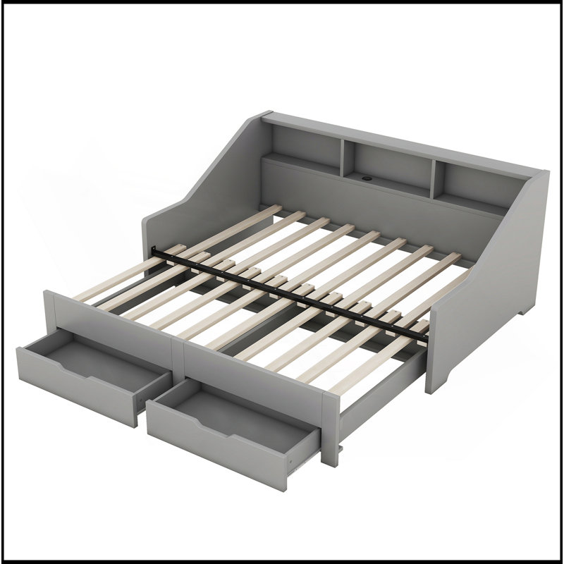 Lit de jour polyvalent avec conception extensible, fabrication robuste et station de charge pour une utilisation pratique