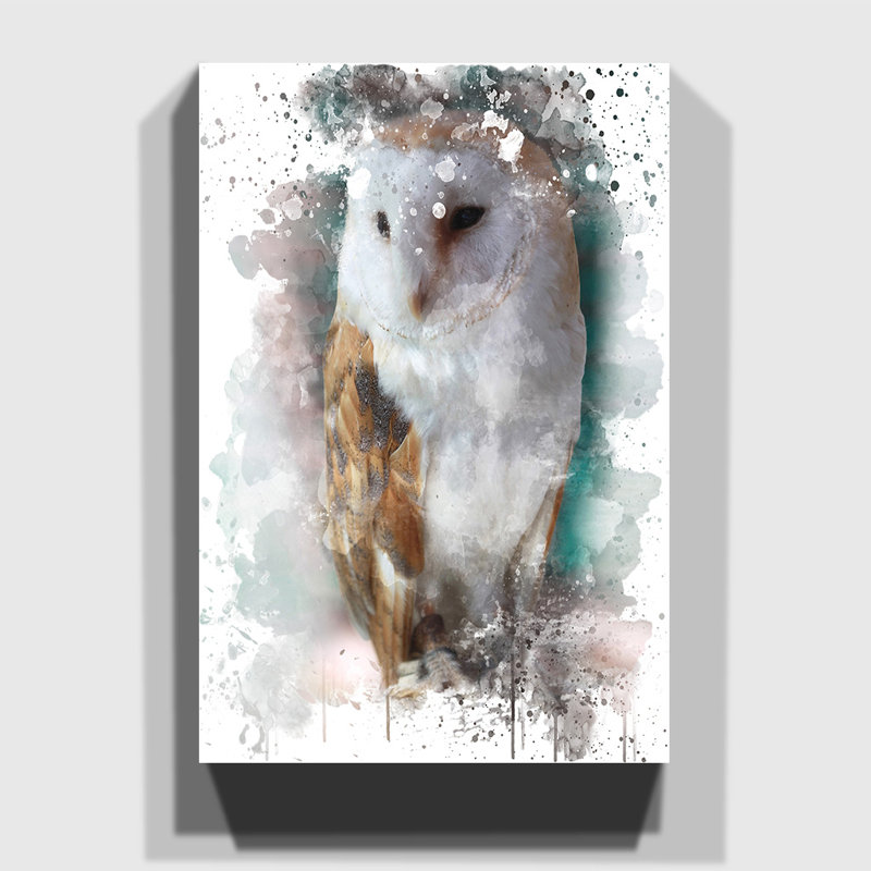 Barn Owl - Wall Art, 100cm H x 70cm W, Wrapped Canvas