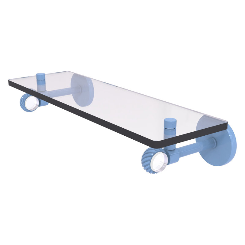Tablette flottante Clearview, H 3,3 po x l 16 po x P 5,65 po, Bleu troll plat