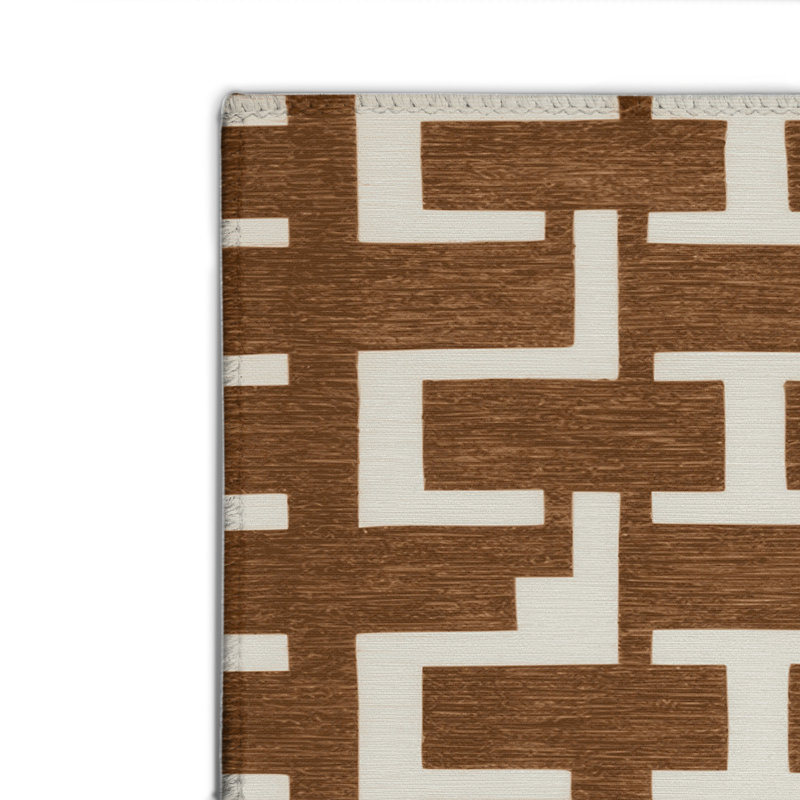 Tapis brun intérieur et extérieur Trellis, Rectangulaire 2 pi x 3 pi