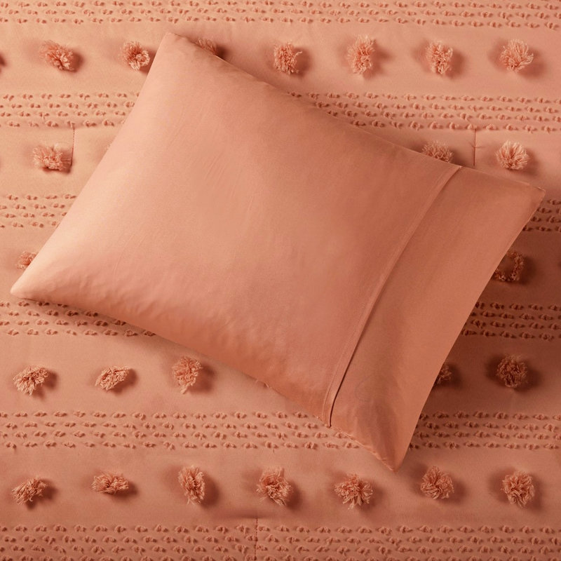 Lit simple / simple TG - couleur rouille et tissu résistant, Rouille, Édredon pour lit simple + 2 pièces supplémentai