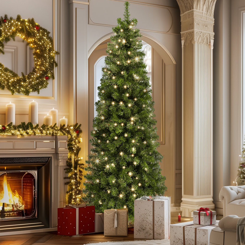 Arbre de Noël 6 pi avec éclairage réglable, 6'