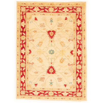 Rectangle 145 cm x 199 cm Floral Hand Woven Area Rug