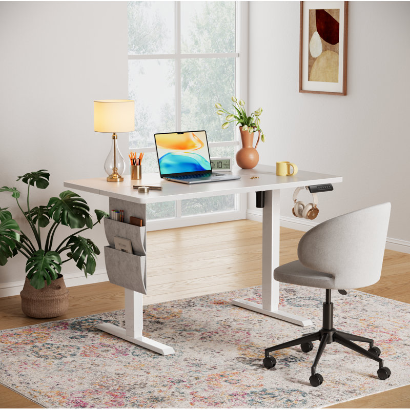 Bureau debout électrique à hauteur ajustable, Noir / Noir, L 63 po x P 24 po