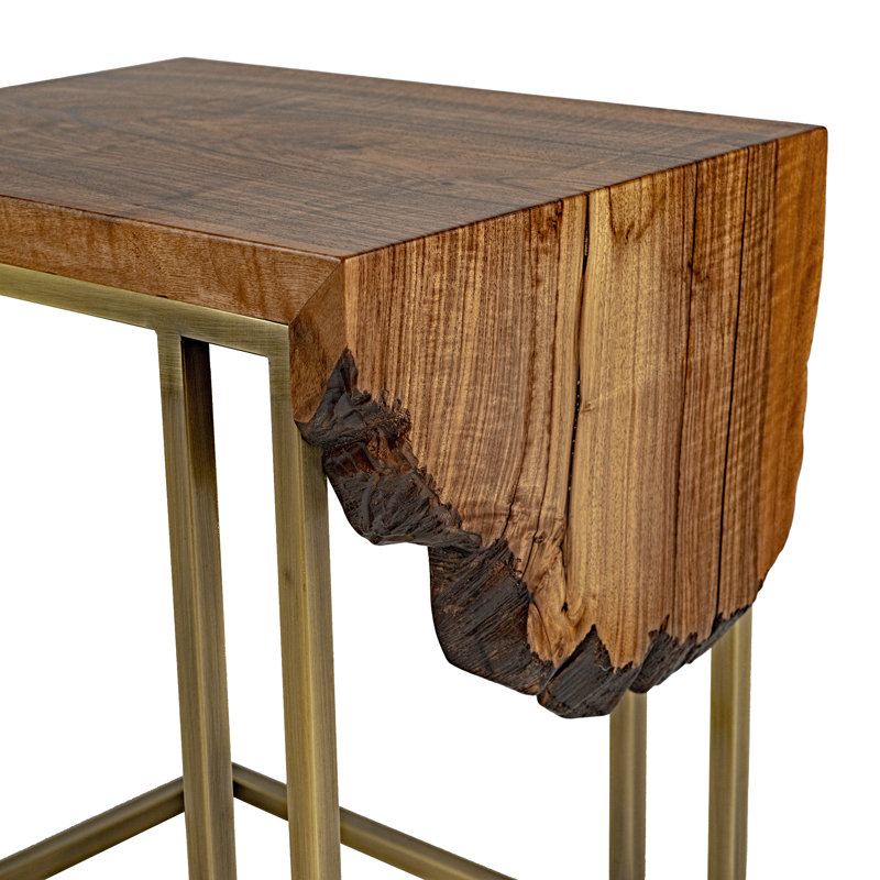 Table basse avec cadre en bois massif