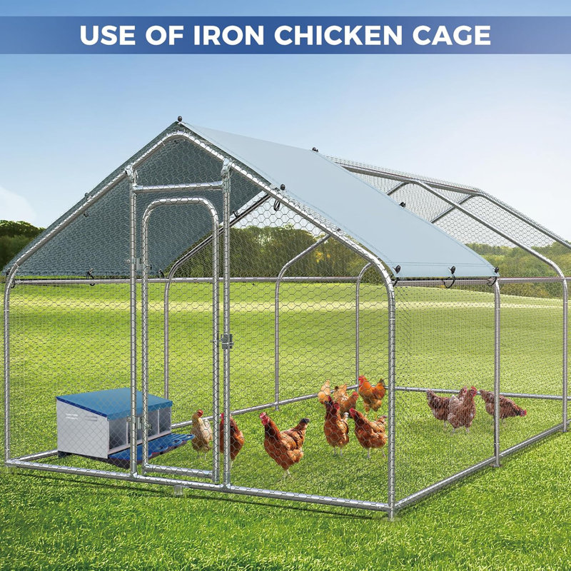 Chicken Nesting Boxes, 4 Hole Weatherproof Galvanized Steel Chicken Egg Laying Box with Handle Perch & Automatic Rollout Egg Collection, Easy Clean & Quick Assemble for Chicken Coop
