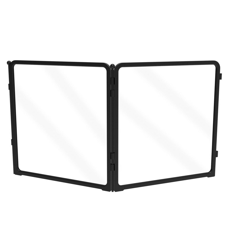 Parc pour chien d'intérieur en acrylique AuraSpace Pro de FXW, robuste avec structure en métal, 24 panneaux de hauteur pour 2 chiots et petits chiens, noir