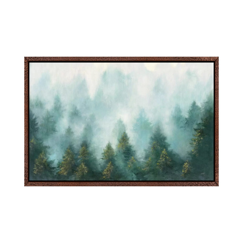 Misty Forest by Julia Purinton - Painting on Canvas, 152.5 cm H x 101.5 cm W, Classic Brown Wood Framed Canvas