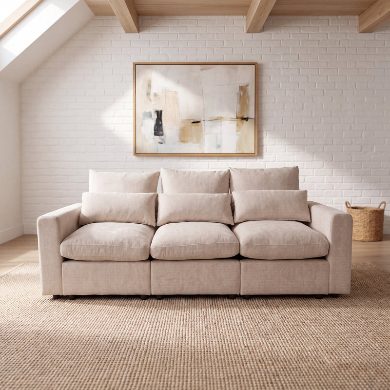 Canapé modulaire modulaire 3 places beige, Beige