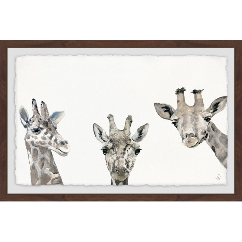 «Giraffe Poses», impression sur papier encadrée, H 12 po x l 18 po x P 1,5 po