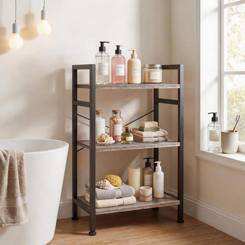 3 Tiers Bookshelf, Classical Book Shelf, Tall Display Shelves In Living Room/Home/Office, Storage Organizer For Cds/Books/Movies