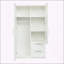 Armoire polyvalente à deux portes et deux tiroirs avec plusieurs espaces de rangement 