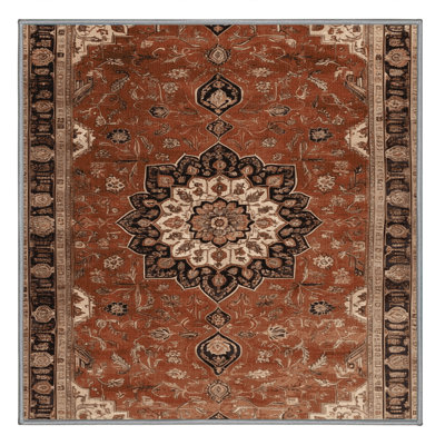 Tapis brun lavable à la machine