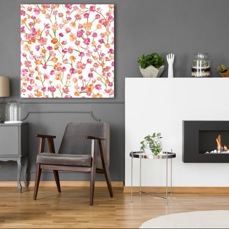 Art mural en verre épique «Garden Party Motif 7b» par Silvia Vassileva, 36 po x 36 po, H 36 po x l 36 po