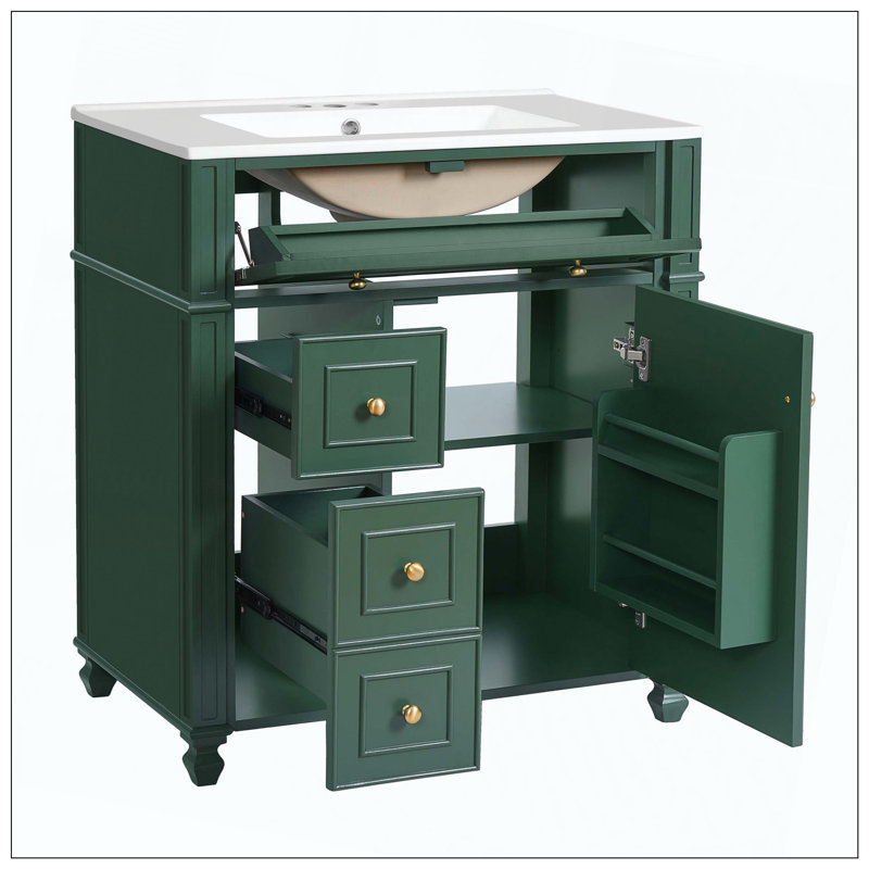Organisateur de meuble-lavabo en céramique, Green