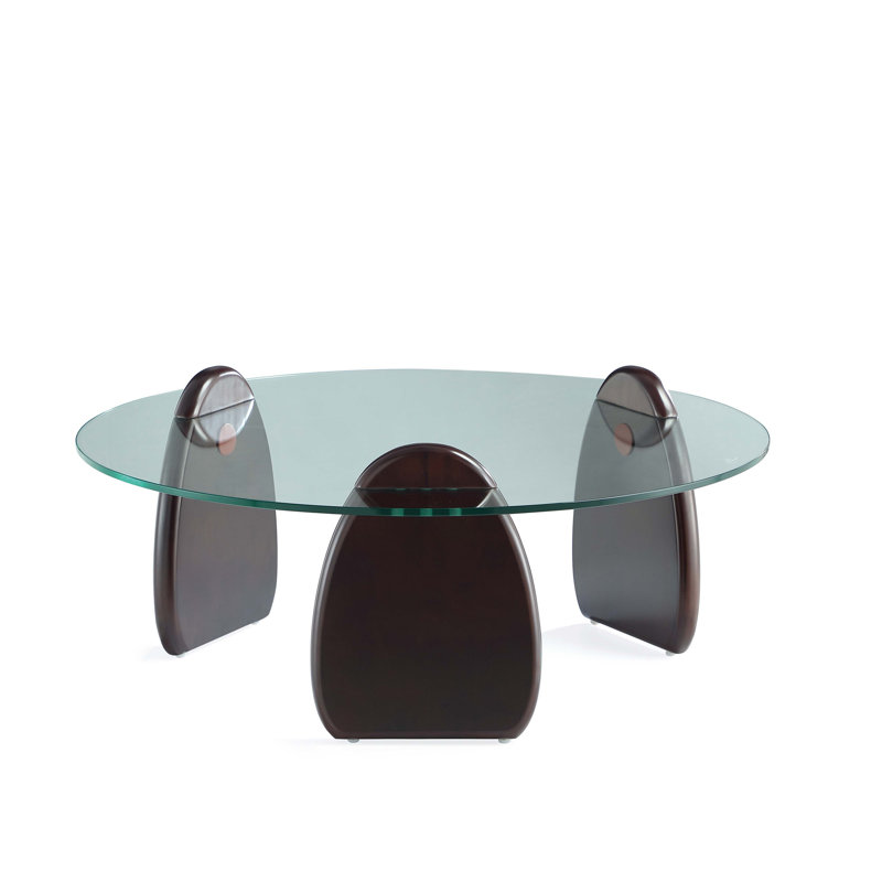 Table basse en bois avec plateau en verre Artesia