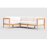 Haven 4-Piece Teak Outdoor Sectional With Sunbrella Cushions