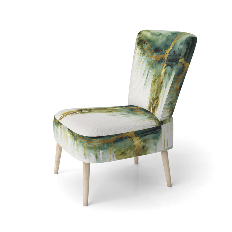 Awakenings In French Moss IV - Chaise d'appoint rembourrée moderne, fauteuil d'appoint à encre liquide