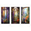 Ensemble de 4 décorations murales mauves et jaunes-2103368119-2103368117