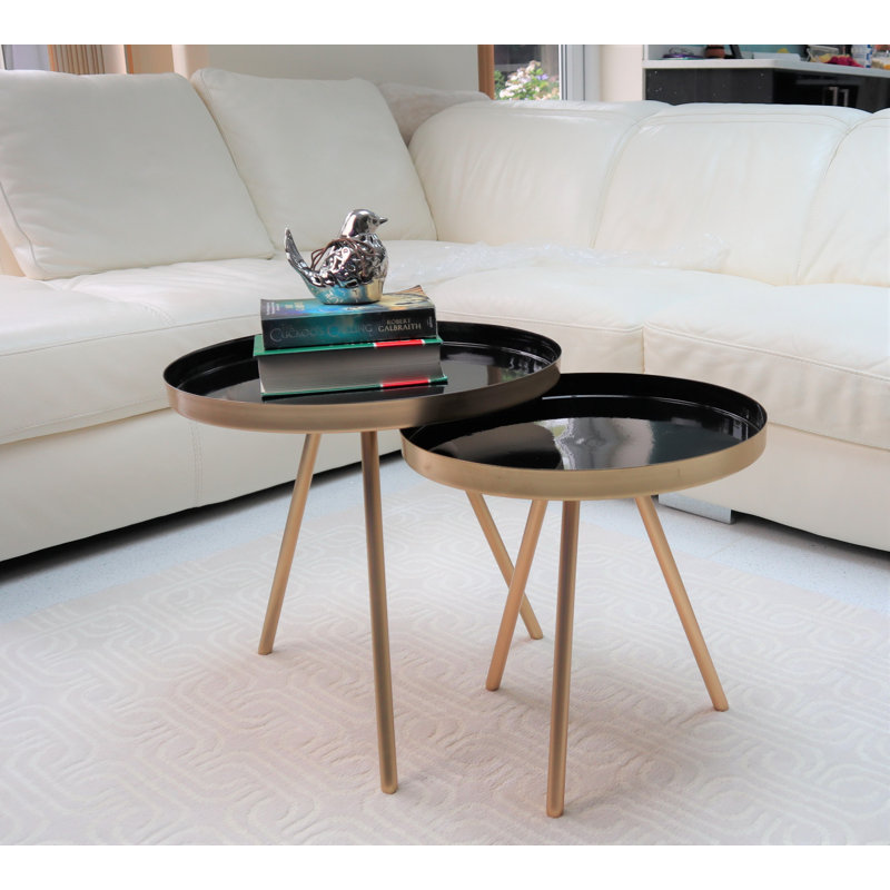 Chaney Tray Top Nesting Tables, Black