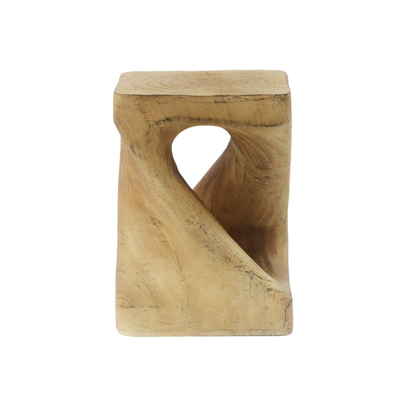 Table d'appoint Twist Shape, texture semblable au bois, couleur naturelle, Naturel