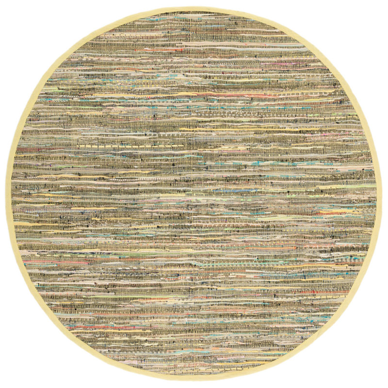 Declan Rug Hand Woven Cotton Solid Color Rug, Round 6'