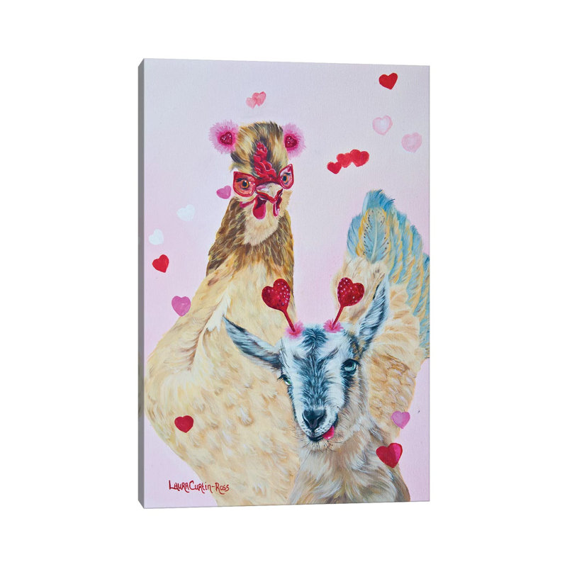 «Try It with a Friend» par Laura Curtin - reproduction d'art, Toile tendue, Aucun mat, H 18 po x l 12 po x P 1,5 po