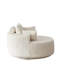 Chaise pivotante en mousse de velours côtelé simple de 55 po de hauteur avec mouvement à 360 degrés, couette moderne moelleuse, installation rapide, tissu en fausse fourrure de lapin et rotation du canapé-lit, installation, oreiller