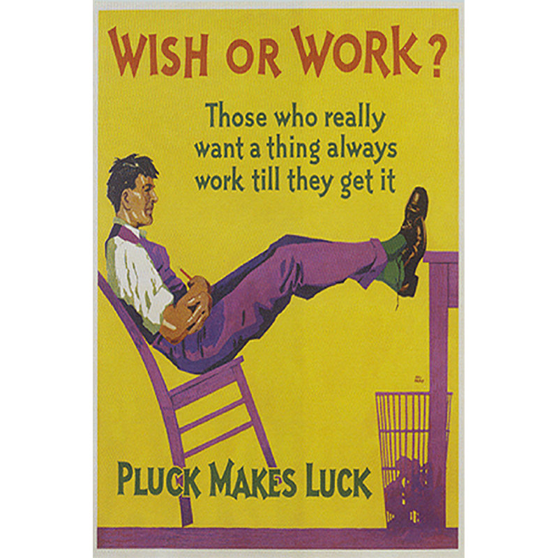 Wish or Work Motivational Quote Framed Canvas Print