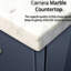 Meuble-lavabo bleu marine 36 po X 22 avec miroir à DEL - Installation de rangement généreuse.-130431097