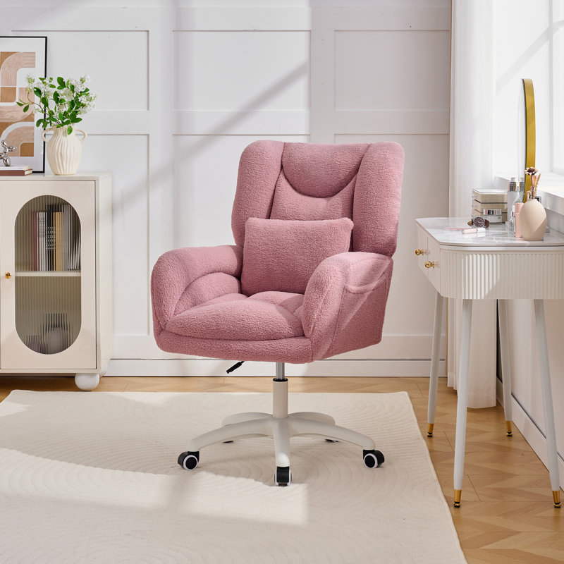 Fauteuil de bureau Teddy, Ivoire ivoire, Rose