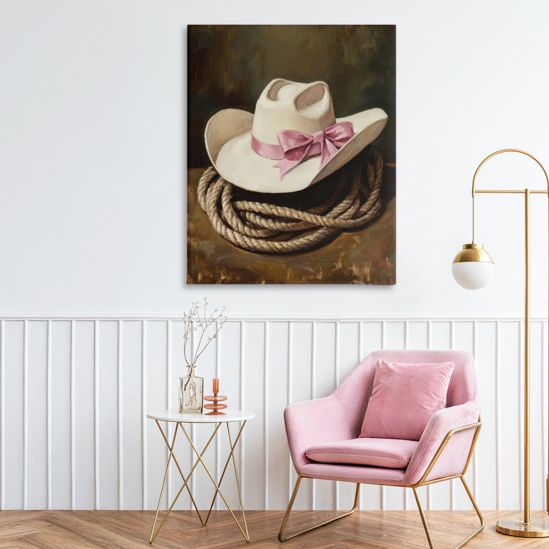Cowboy Hat Bow and Lasso Canvas, design par Petal Prints Design, H 30 po x l 24 po