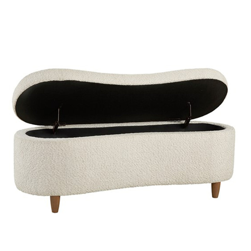 Boucle Flip Top Storage Bench See below, Cream