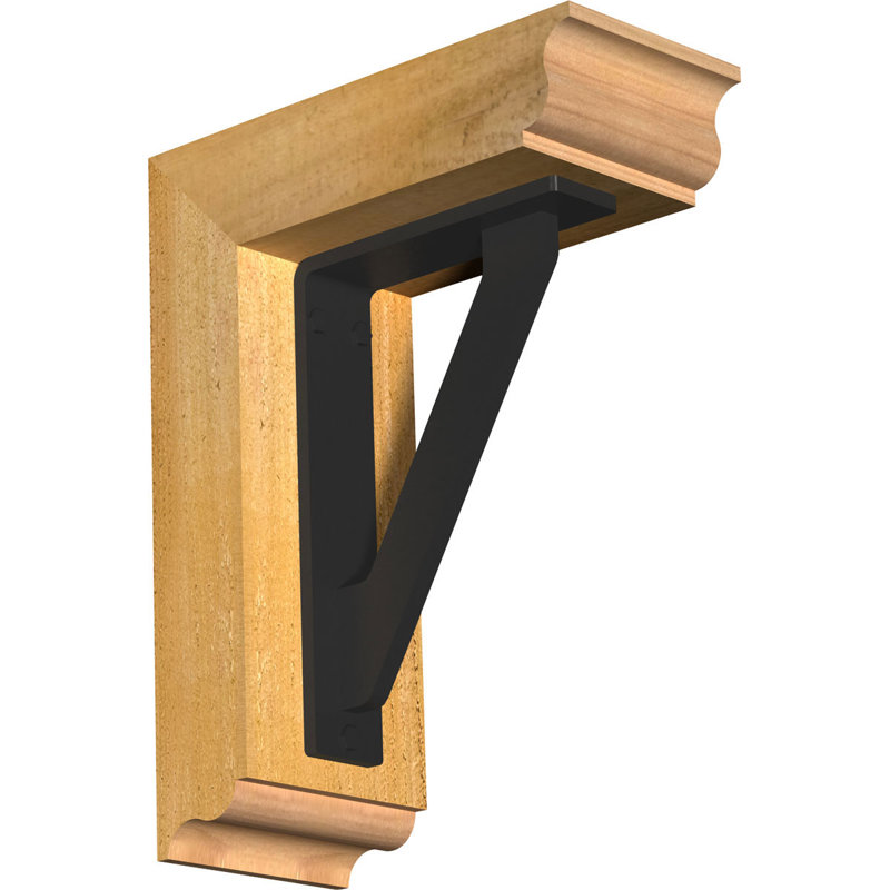 Support traditionnel en fer simple de 2 po d'épaisseur, H 14 po x P 11 1/2 po