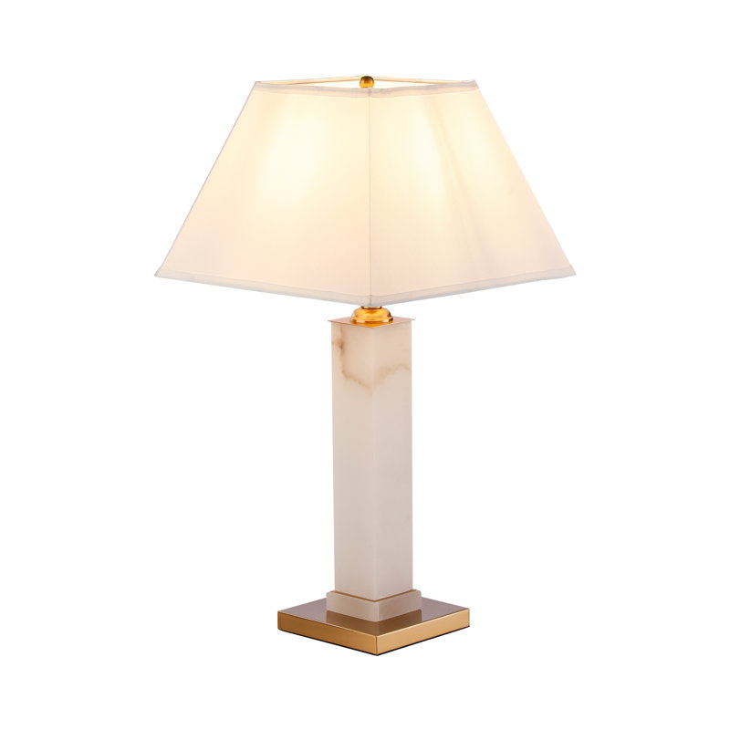 Sidnee Alabaster White/Gold Desk Nightstand Luxe Table Lamp