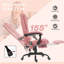 Fauteuil de massage vibrant à 7 points avec dossier haut et fonction inclinable, rose
