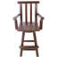 Tabouret de bar rustique - fabrication en bois de sapin, chaise avec repose-pieds, accoudoir large, tabouret de cuisine rustique, chaise de bistro haute pour salle à manger, restaurant, pub, 4 pieds, couleur brune