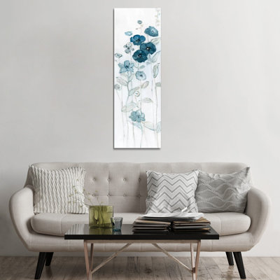 «Fields of Blue II» par Sally Swatland, reproduction d'art panoramique sur toile
