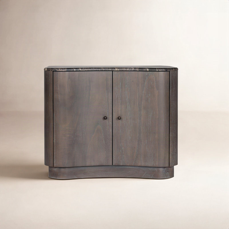 Boa Nightstand-Sandy Mindi Veneer, Espresso Mindi Veneer