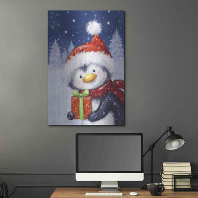 " Penguin With Present " by Makiko