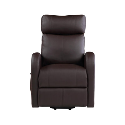 Brown Synthetic Leather Power Motion Recliner W/Lift
