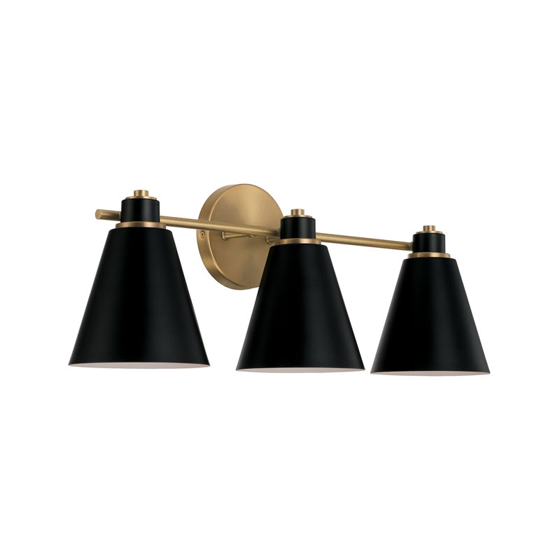 Cloverly 3 - Light Dimmable Vanity Light, Black